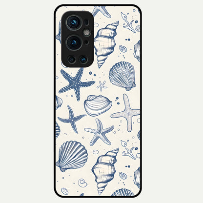  Blue Ocean Outline Glass Case For OnePlus 9 Pro back cover – full design glossy printed glass finish