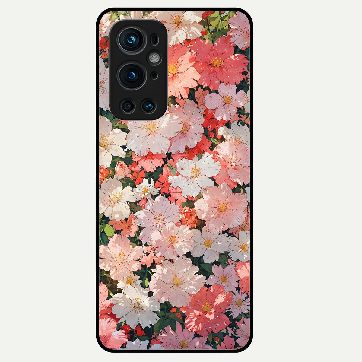  Blush Bloom Field Glass Case For OnePlus 9 Pro back cover – full design glossy printed glass finish