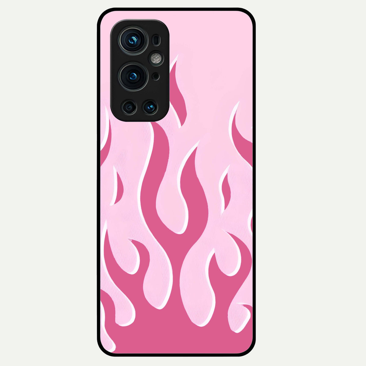  Blush Flame Energy Glass Case For OnePlus 9 Pro back cover – full design glossy printed glass finish