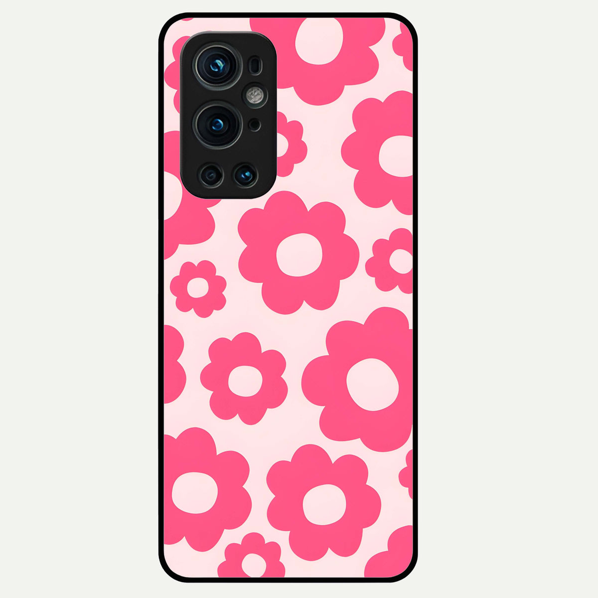  Blush Flower Pop Glass Case For OnePlus 9 Pro back cover – full design glossy printed glass finish