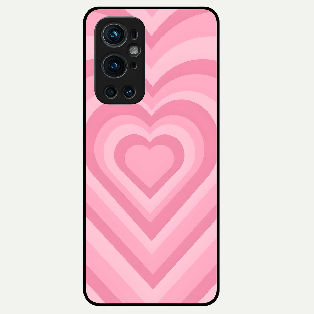  Blush Heart Waves Glass Case For OnePlus 9 Pro back cover – full design glossy printed glass finish