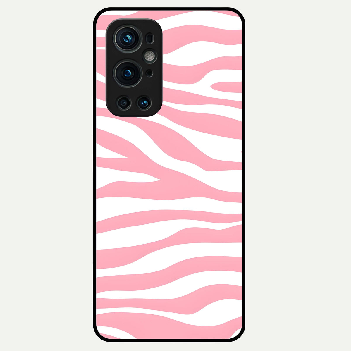  Blush Zebra Flow Glass Case For OnePlus 9 Pro back cover – full design glossy printed glass finish