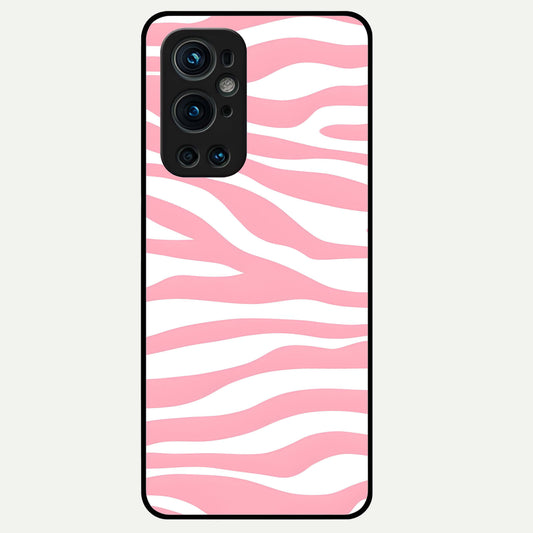  Blush Zebra Flow Glass Case For OnePlus 9 Pro back cover – full design glossy printed glass finish