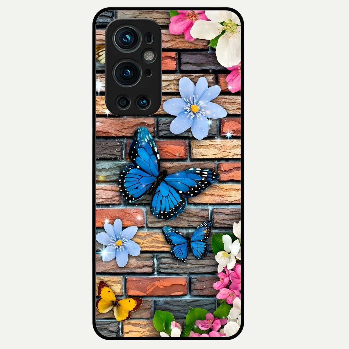  Brick Bloom Flight Glass Case For OnePlus 9 Pro back cover – full design glossy printed glass finish