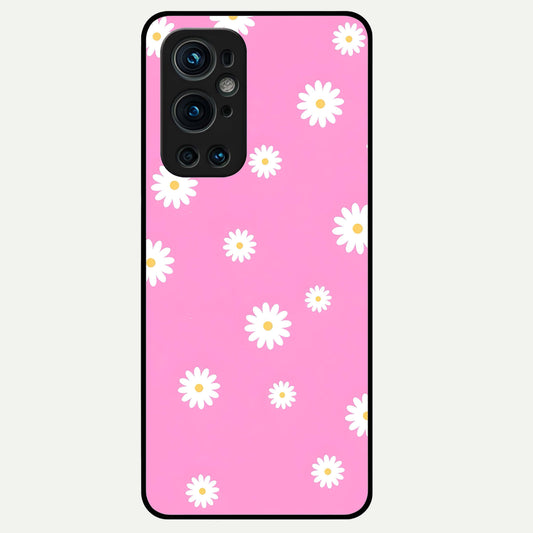  Bubblegum Daisy Pop Glass Case For OnePlus 9 Pro back cover – full design glossy printed glass finish