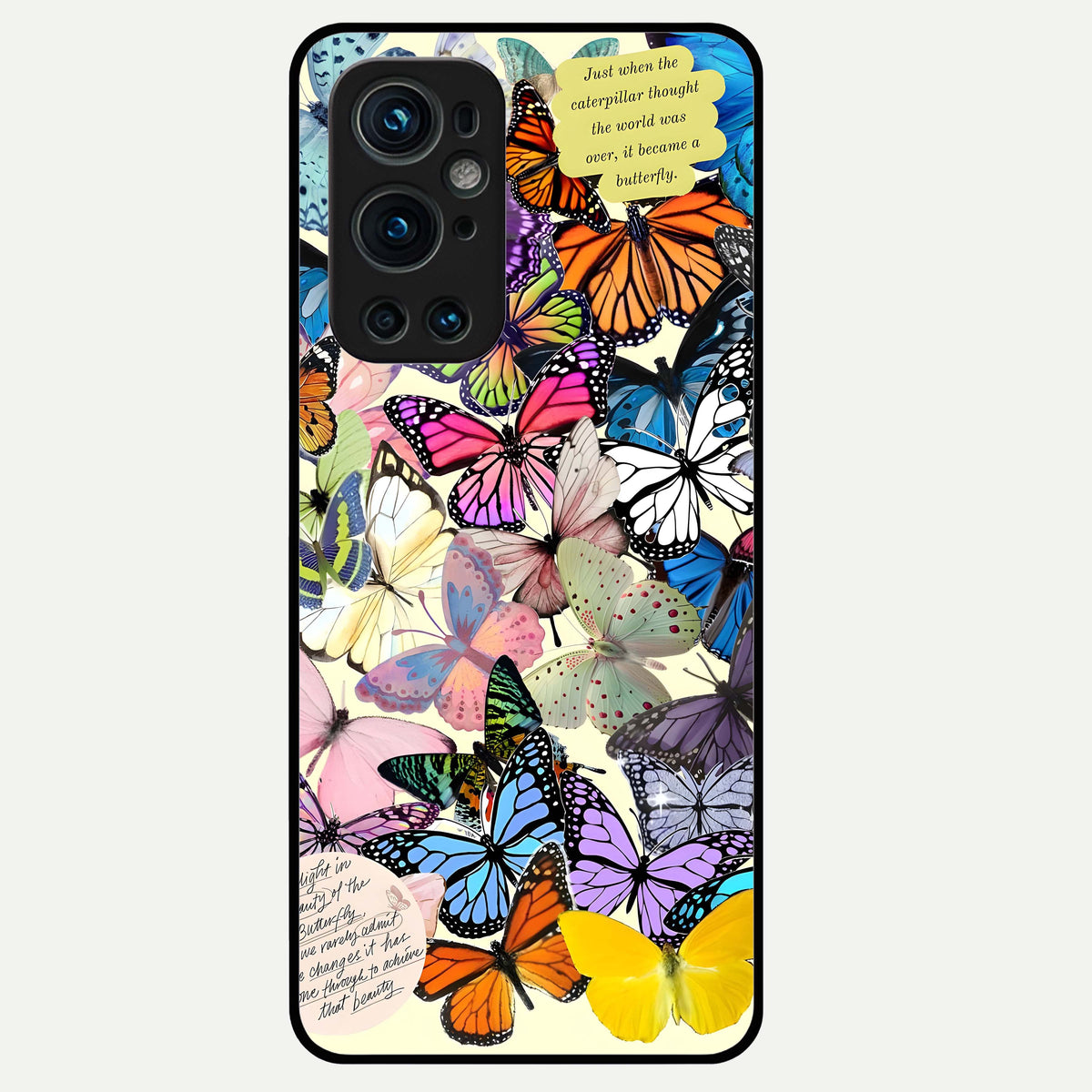  Butterflies Petal Dream Glass Case For OnePlus 9 Pro back cover – full design glossy printed glass finish