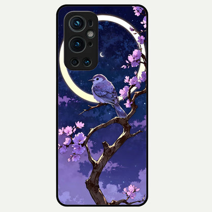  Celestial Bird Blossom Glass Case For OnePlus 9 Pro back cover – full design glossy printed glass finish