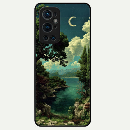  Celestial Lake Peace Glass Case For OnePlus 9 Pro back cover – full design glossy printed glass finish