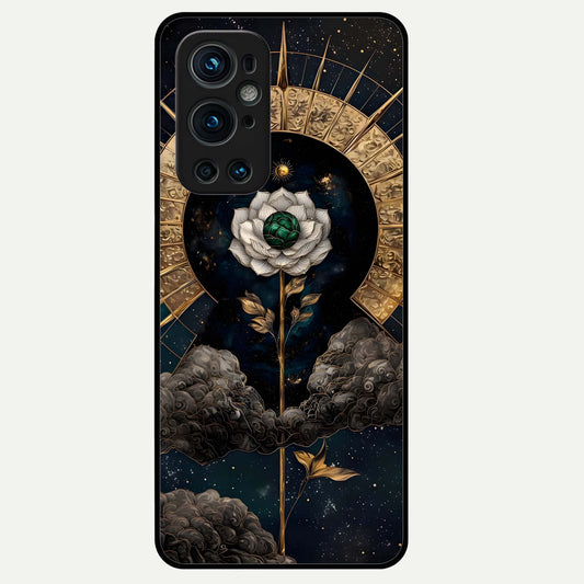  Celestial Lotus Morang Glass Case For OnePlus 9 Pro back cover – full design glossy printed glass finish