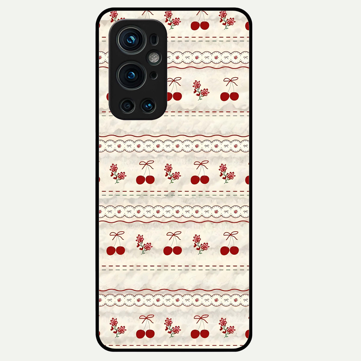  Cherry Bloom Charm Glass Case For OnePlus 9 Pro back cover – full design glossy printed glass finish