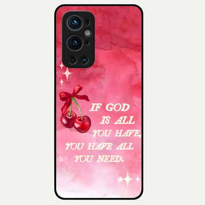  Cherry Quote Glass Case For OnePlus 9 Pro back cover – full design glossy printed glass finish