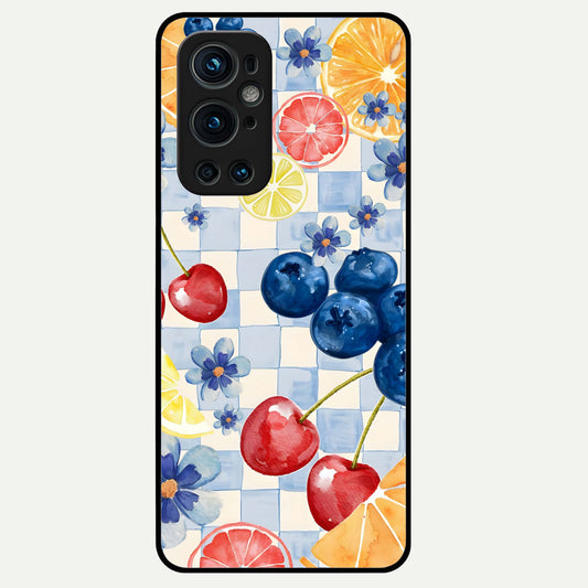  Citrus Bloom Joy Glass Case For OnePlus 9 Pro back cover – full design glossy printed glass finish
