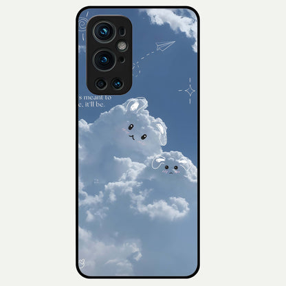  Cloud Bunny Dreams Glass Case For OnePlus 9 Pro back cover – full design glossy printed glass finish
