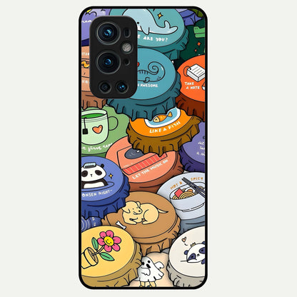  Coins Patterns Glass Case For OnePlus 9 Pro back cover – full design glossy printed glass finish