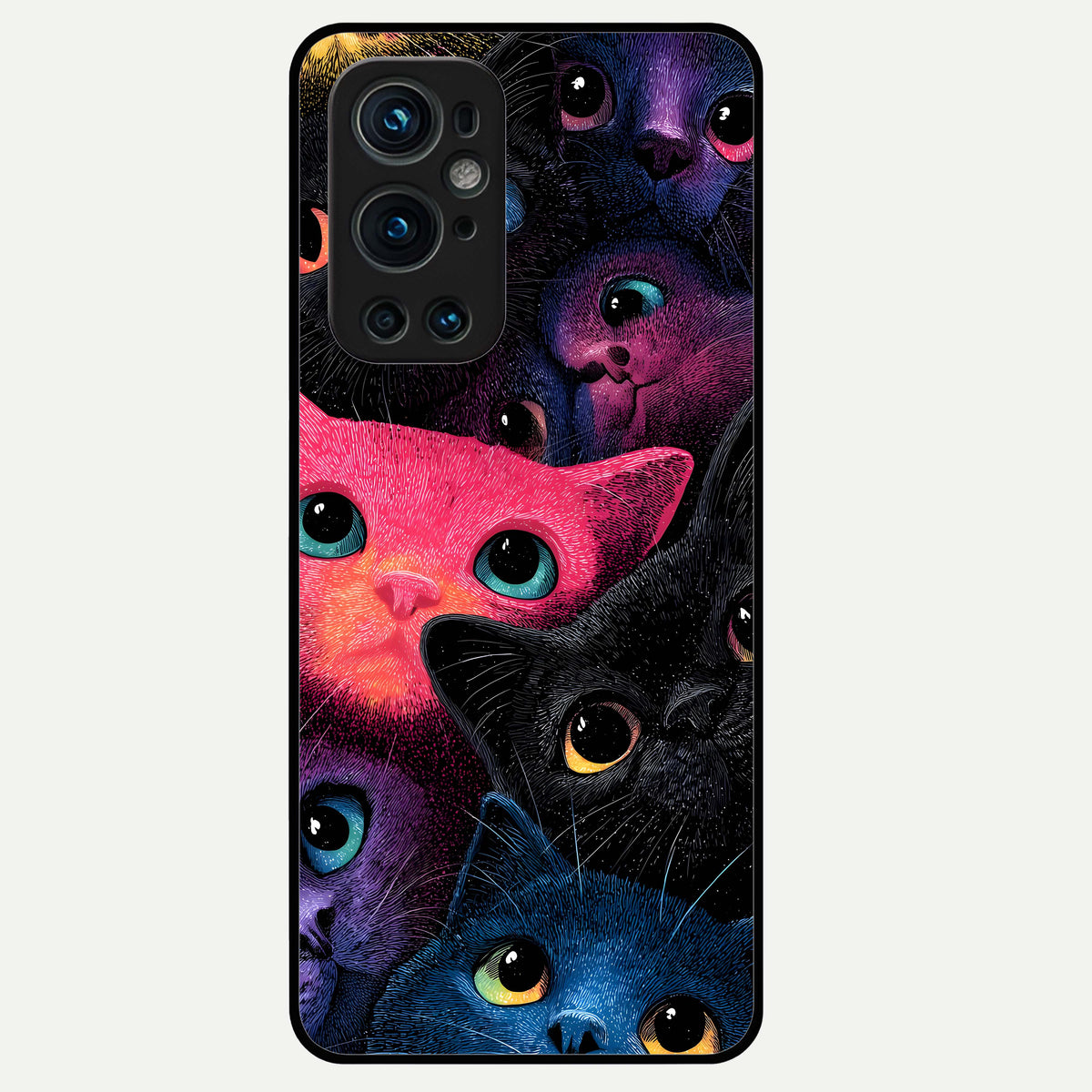  Cosmic Cats Dreams Glass Case For OnePlus 9 Pro back cover – full design glossy printed glass finish