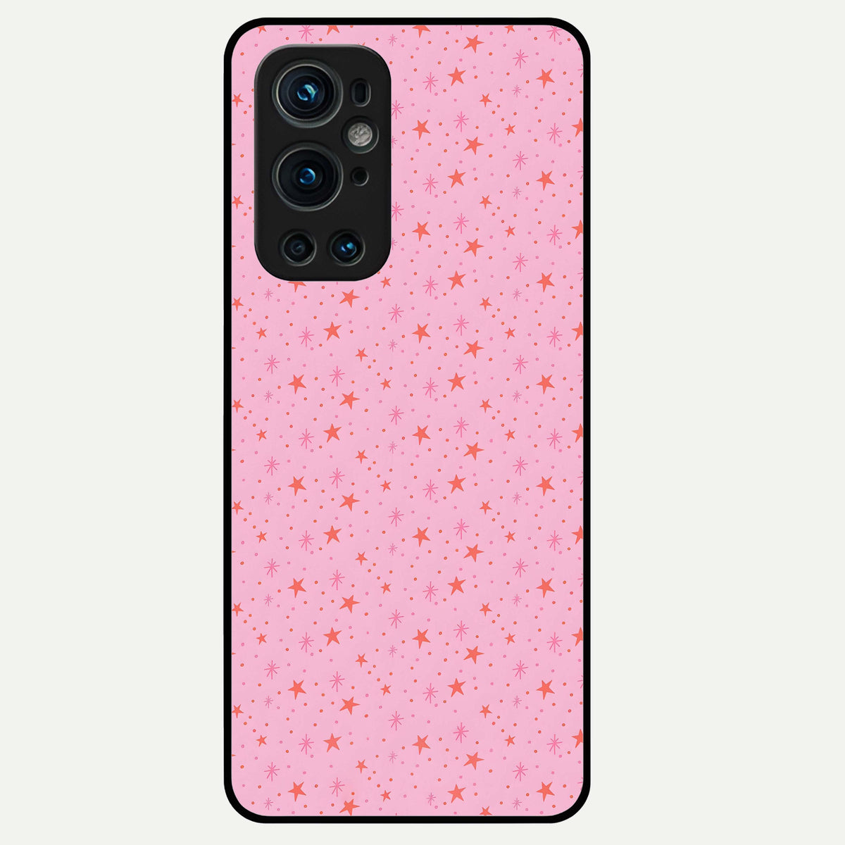  Cosmic Pink Sparkle Glass Case For OnePlus 9 Pro back cover – full design glossy printed glass finish