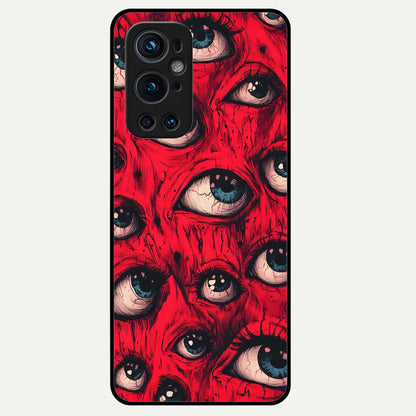  Crimson Watch Eyes Glass Case For OnePlus 9 Pro back cover – full design glossy printed glass finish