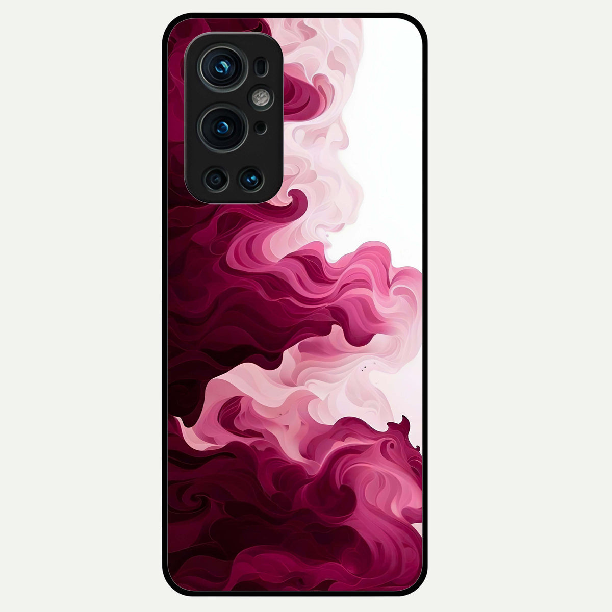  Crimson Wave Flow Glass Case For OnePlus 9 Pro back cover – full design glossy printed glass finish