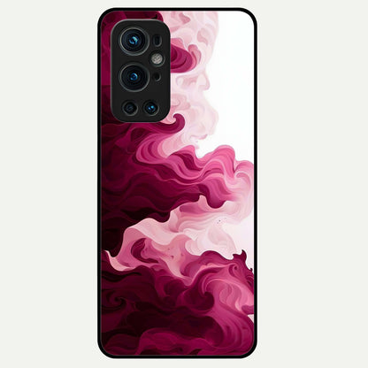  Crimson Wave Flow Glass Case For OnePlus 9 Pro back cover – full design glossy printed glass finish