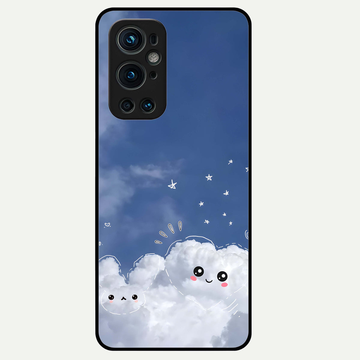  Cute Blossom Cloud Glass Case For OnePlus 9 Pro back cover – full design glossy printed glass finish