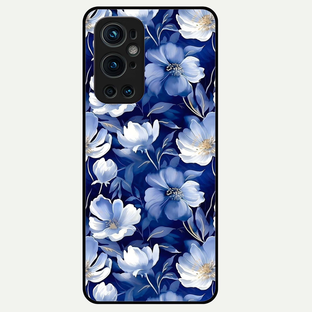  Cute Floral Patterns Glass Case For OnePlus 9 Pro back cover – full design glossy printed glass finish