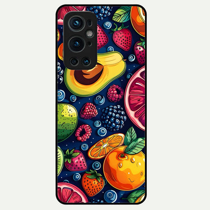  Cute Fruits Art Glass Case For OnePlus 9 Pro back cover – full design glossy printed glass finish