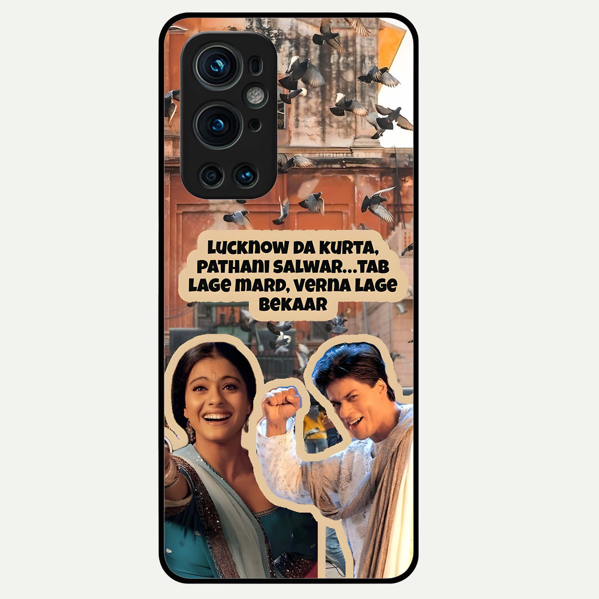  Desi Retro Vibes Glass Case For OnePlus 9 Pro back cover – full design glossy printed glass finish