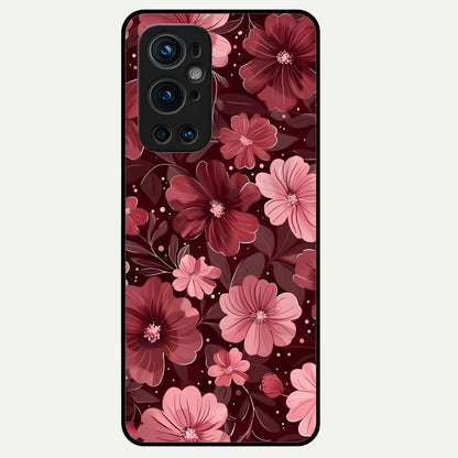  Flower Blush Bloom Glass Case For OnePlus 9 Pro back cover – full design glossy printed glass finish
