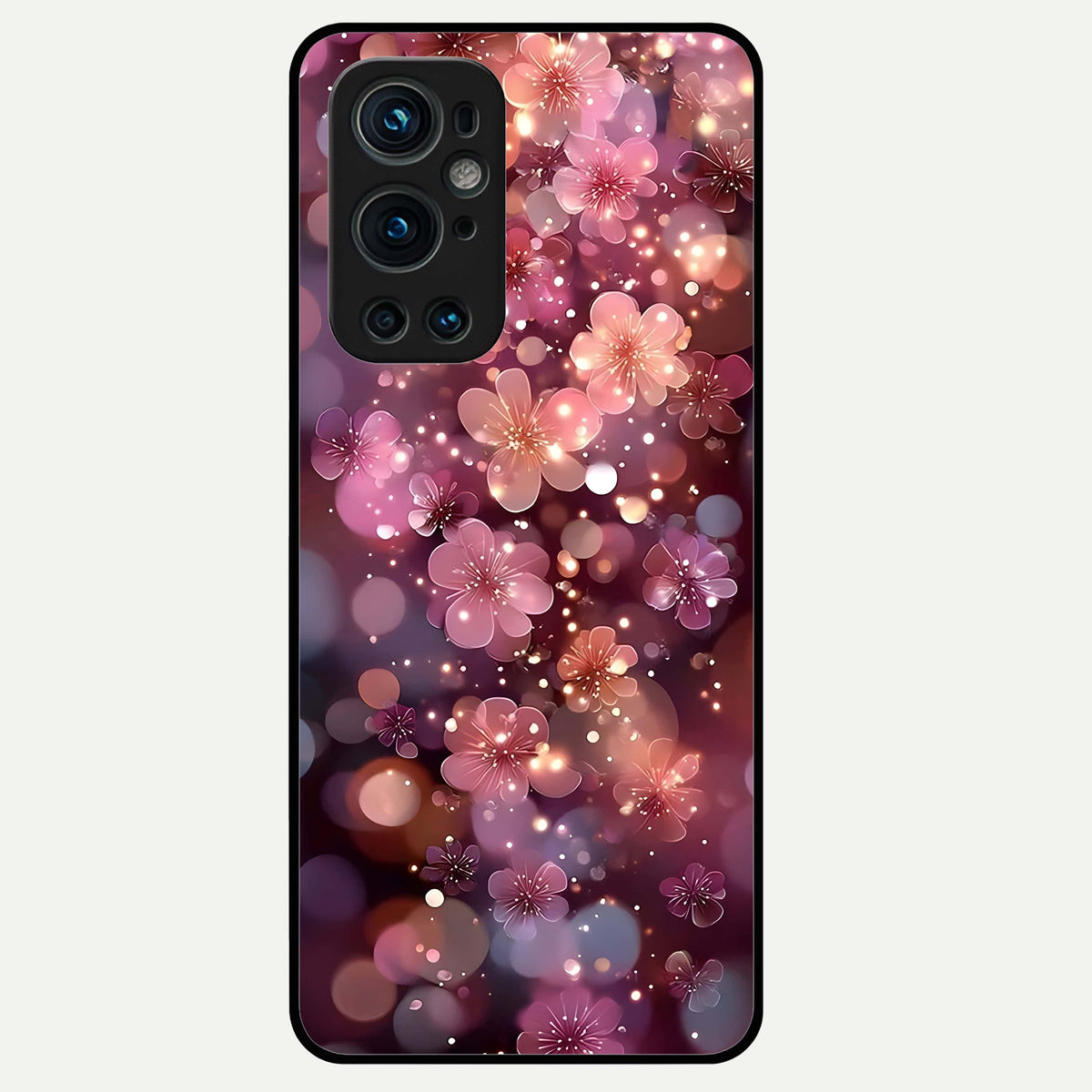  Glowing Petal Bliss Glass Case For OnePlus 9 Pro back cover – full design glossy printed glass finish