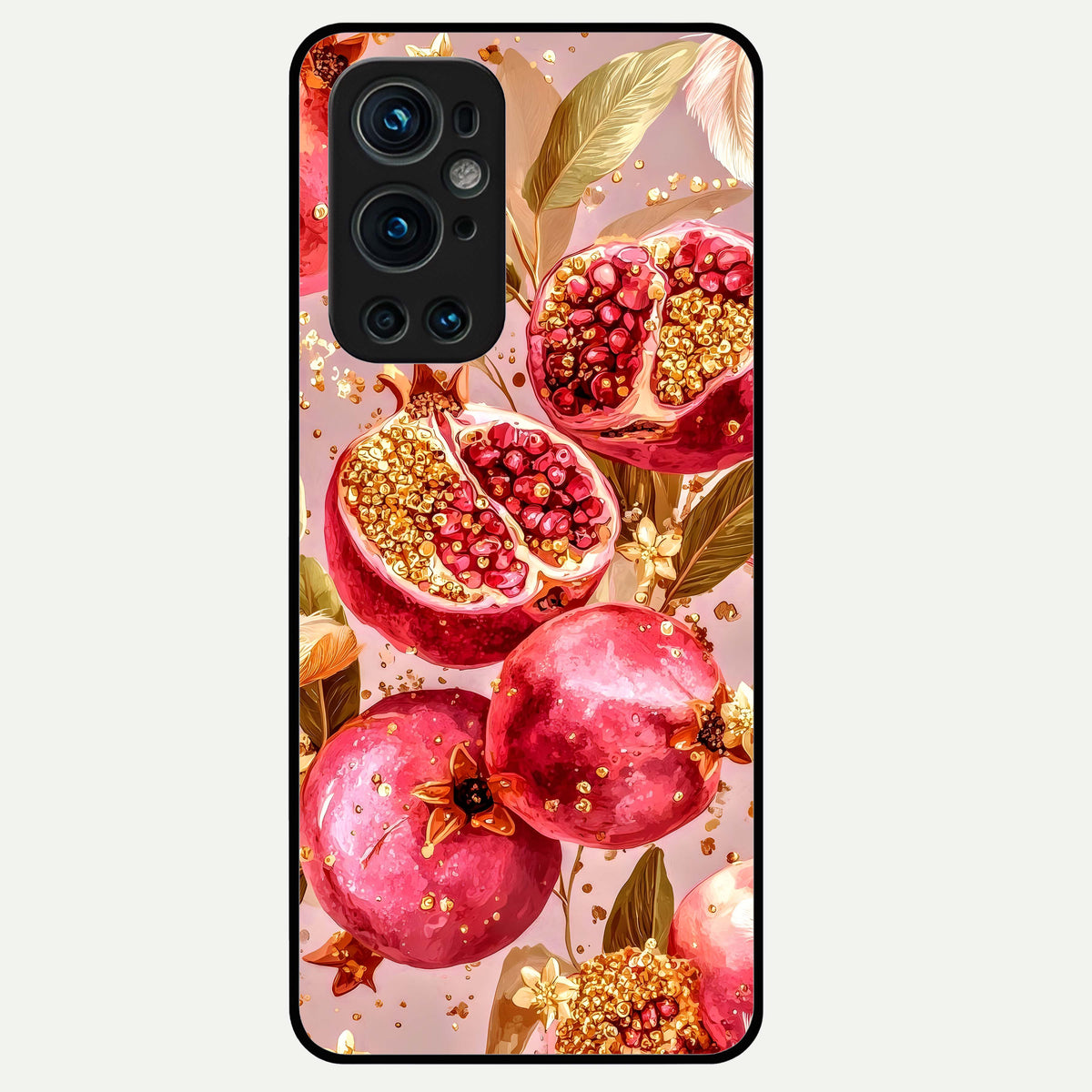  Golden Bloom Glow Glass Case For OnePlus 9 Pro back cover – full design glossy printed glass finish