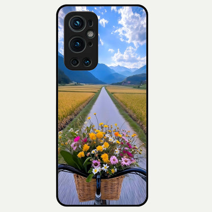  Golden Field Journey Glass Case For OnePlus 9 Pro back cover – full design glossy printed glass finish
