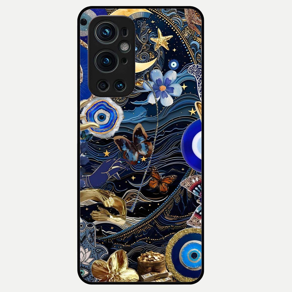  Golden Moon Magic Glass Case For OnePlus 9 Pro back cover – full design glossy printed glass finish