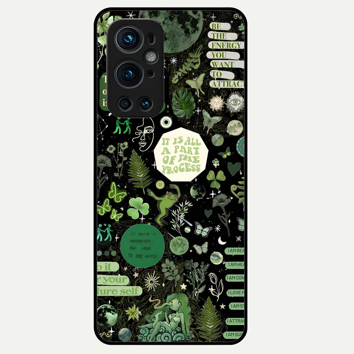  Green Mandala Pattern Glass Case For OnePlus 9 Pro back cover – full design glossy printed glass finish