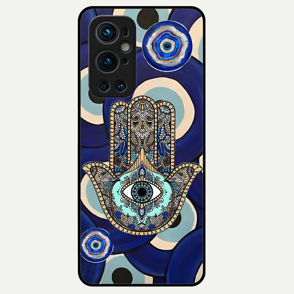  Hamsa Divine Guard Glass Case For OnePlus 9 Pro back cover – full design glossy printed glass finish
