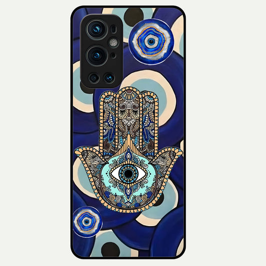  Hamsa Divine Guard Glass Case For OnePlus 9 Pro back cover – full design glossy printed glass finish