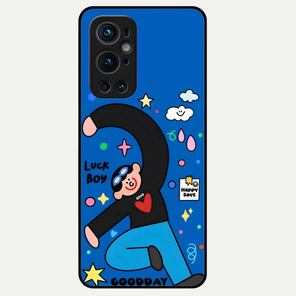  Happy Luck Vibe Glass Case For OnePlus 9 Pro back cover – full design glossy printed glass finish