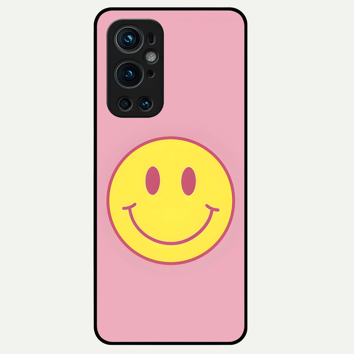  Happy Pink Mood Glass Case For OnePlus 9 Pro back cover – full design glossy printed glass finish