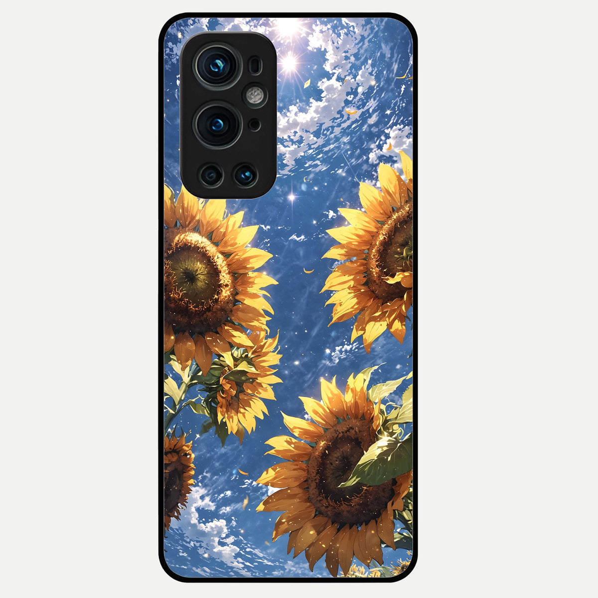  Heavenly Sunflower Rise Glass Case For OnePlus 9 Pro back cover – full design glossy printed glass finish