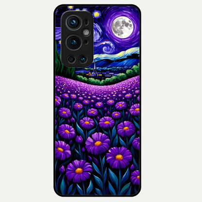  Lavender Moon Field Glass Case For OnePlus 9 Pro back cover – full design glossy printed glass finish