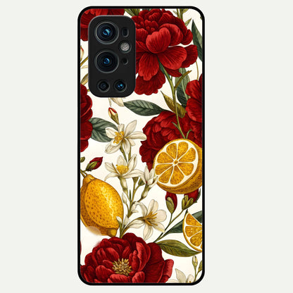  Lemon Rose Charm Glass Case For OnePlus 9 Pro back cover – full design glossy printed glass finish