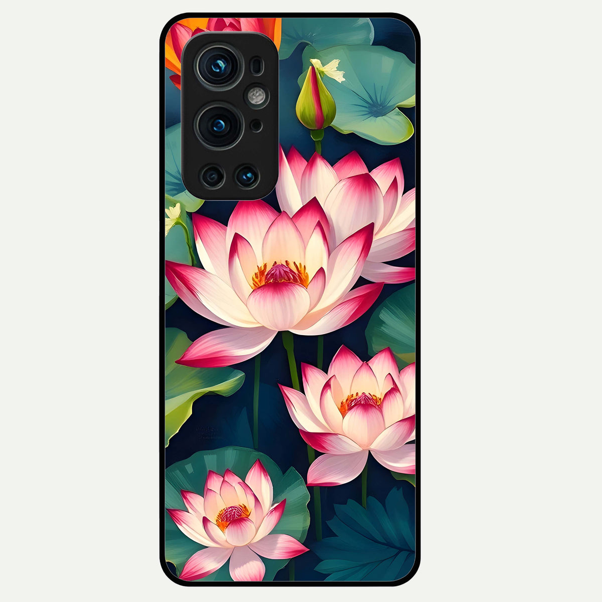  Lotus Dream Serenity Glass Case For OnePlus 9 Pro back cover – full design glossy printed glass finish