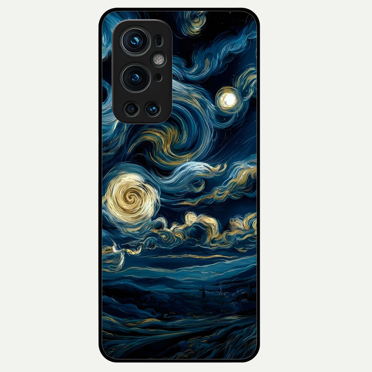  Midnight Sky Whirl Glass Case For OnePlus 9 Pro back cover – full design glossy printed glass finish
