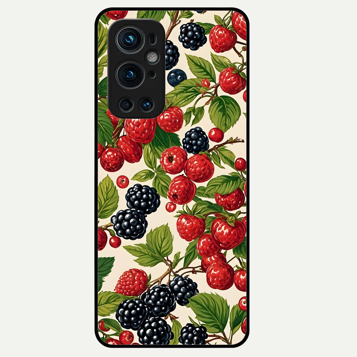  Mixed Berry Collage Glass Case For OnePlus 9 Pro back cover – full design glossy printed glass finish