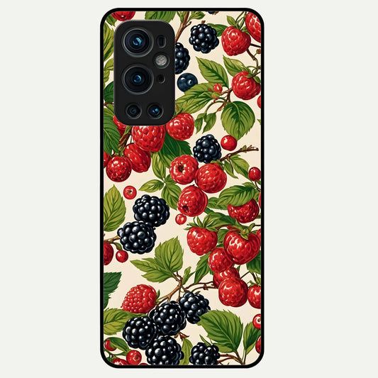  Mixed Berry Collage Glass Case For OnePlus 9 Pro back cover – full design glossy printed glass finish