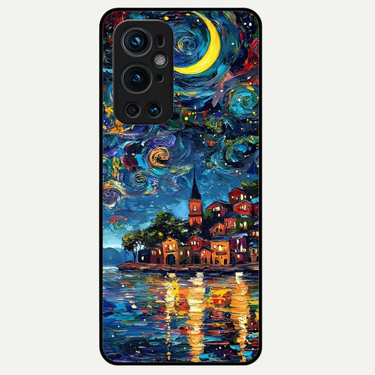  Moonlight Harbor Glow Glass Case For OnePlus 9 Pro back cover – full design glossy printed glass finish