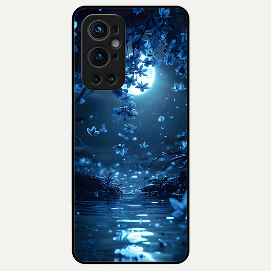  Moonlight Petal Dream Glass Case For OnePlus 9 Pro back cover – full design glossy printed glass finish