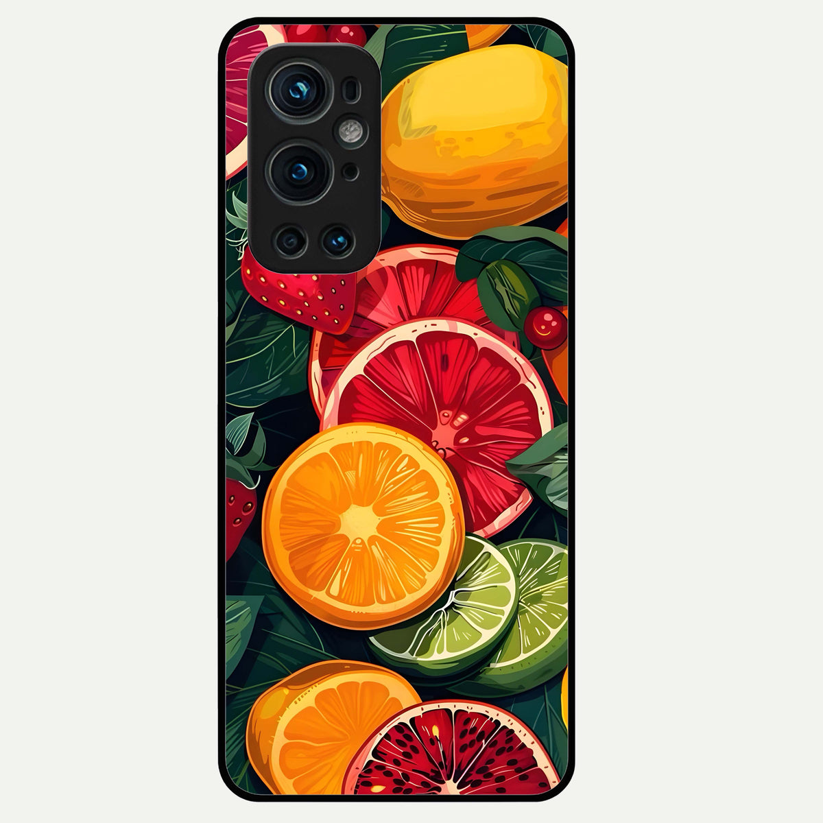  Multiple Fruits Glass Case For OnePlus 9 Pro back cover – full design glossy printed glass finish