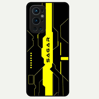  Neon CYBERPUNK Custom Name Glass Case For OnePlus 9 Pro back cover – full design glossy printed glass finish
