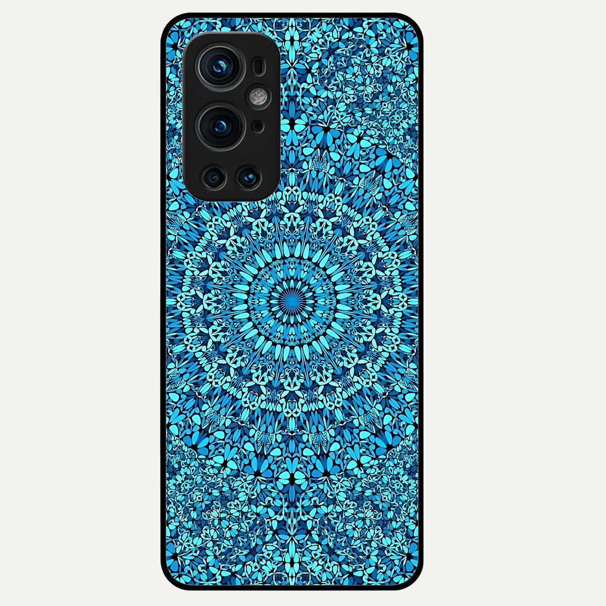  Ocean Bloom Mandala Glass Case For OnePlus 9 Pro back cover – full design glossy printed glass finish