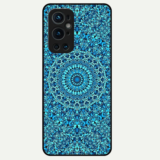 Ocean Bloom Mandala Glass Case For OnePlus 9 Pro back cover – full design glossy printed glass finish